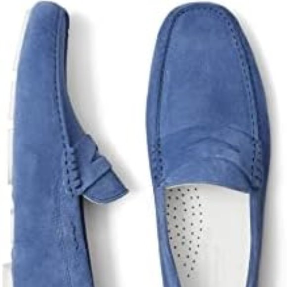 TO BOOT NEW YORK Men's Idris Penny Loafer Drivers in Denim Blue Suede Size 9.5 M - Picture 3 of 6